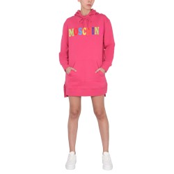 DRESS WITH MULTICOLOR FLOCKED LOGO