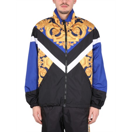 WINDPROOF JACKET WITH BAROQUE PRINT