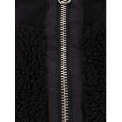 Fleece synthetic fur bomber