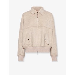 Double cashmere and wool cloth bomber