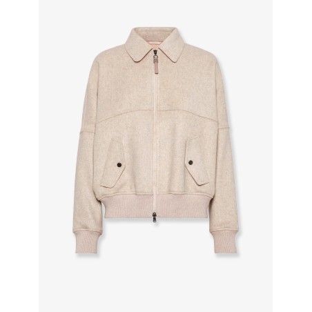 Double cashmere and wool cloth bomber