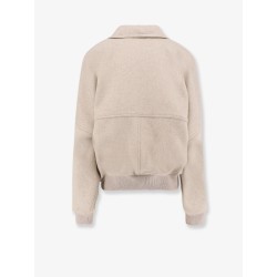 Double cashmere and wool cloth bomber