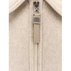 Double cashmere and wool cloth bomber