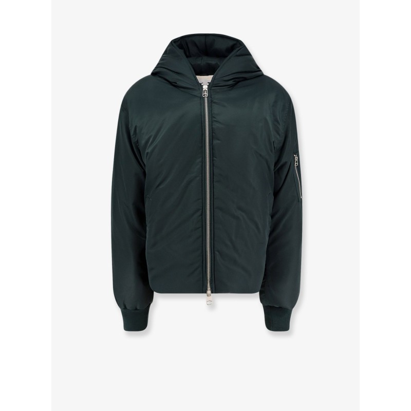 Cropped Hood nylon bomber with padding