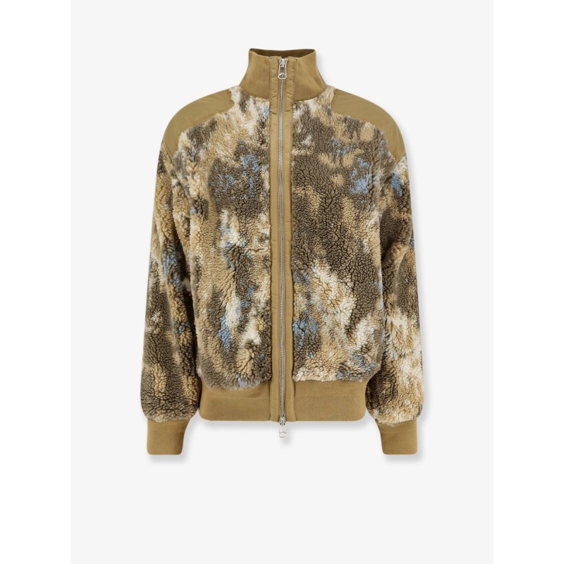 Fleece synthetic fur bomber