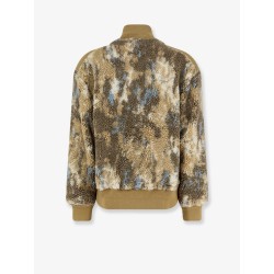 Fleece synthetic fur bomber