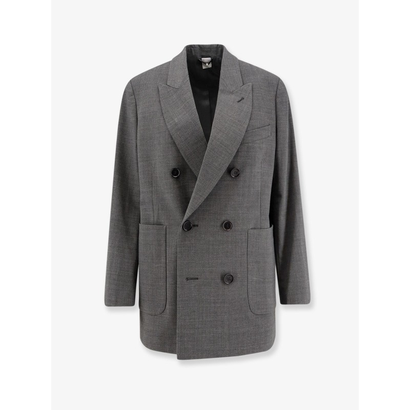 Double-breasted wool blend blazer