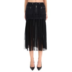 SILK MIDI SKIRT