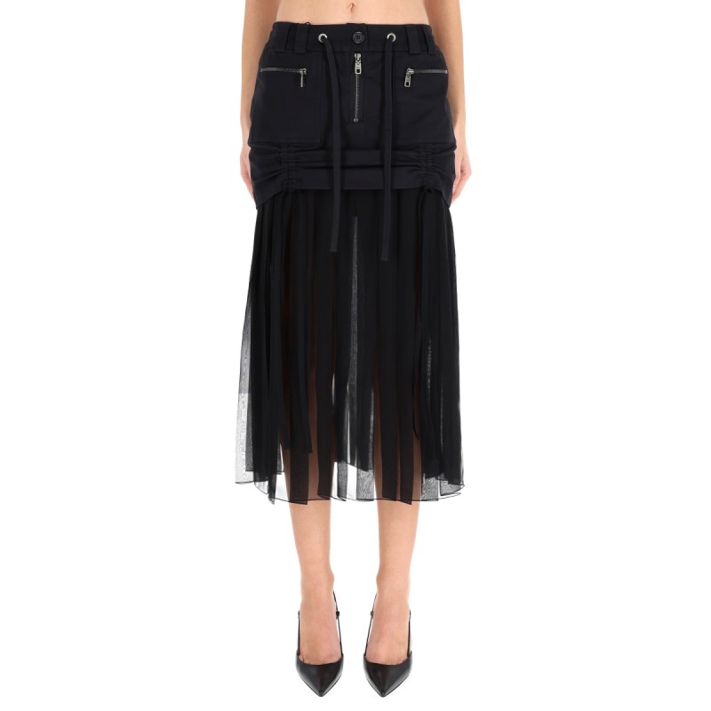 SILK MIDI SKIRT