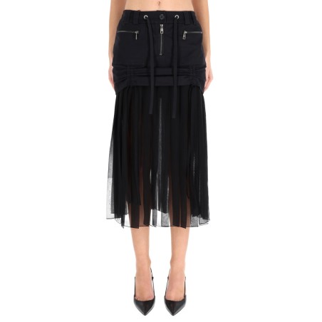 SILK MIDI SKIRT
