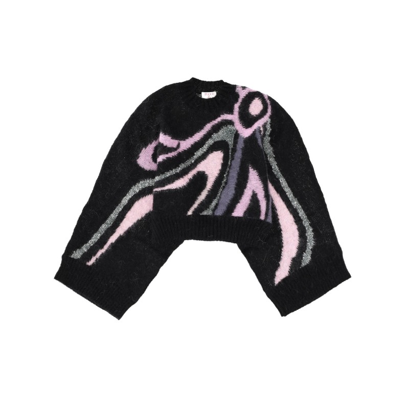 "MARBLE INLAY" PRINT SWEATER