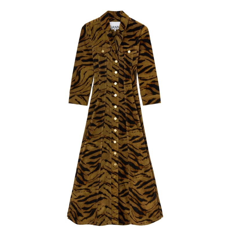 LONG DRESS WITH TIGER PRINT