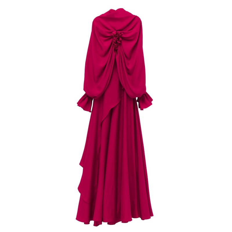 DRAPED LONG EVENING DRESS