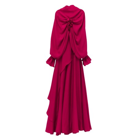 DRAPED LONG EVENING DRESS