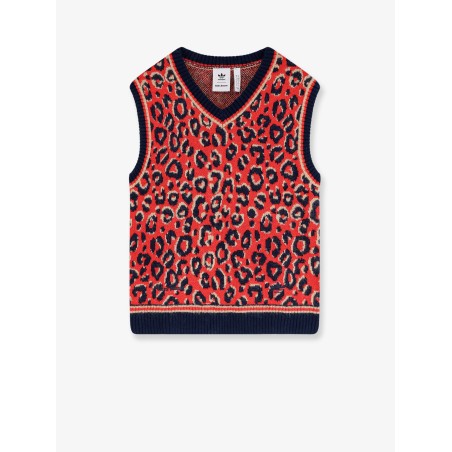 Wool blend sweater with animal print