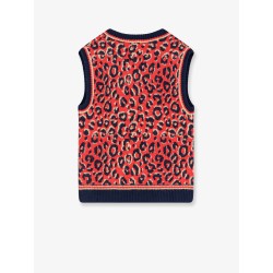 Wool blend sweater with animal print