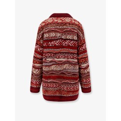 Polo sweater with multicolored inlays