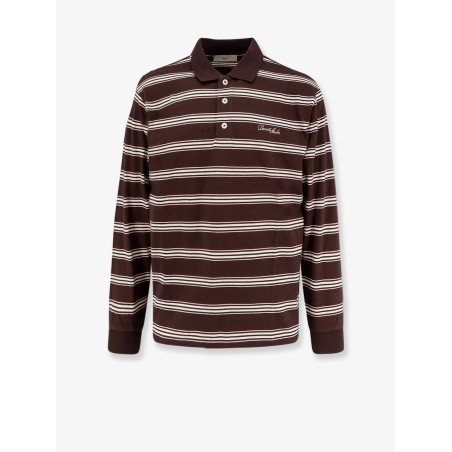 Cotton polo shirt with striped pattern