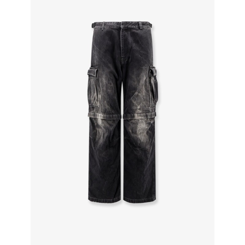 Cargo black denim trousers