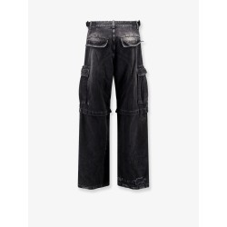 Cargo black denim trousers
