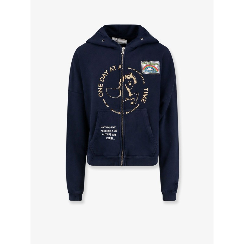 Distressed cotton sweatshirt