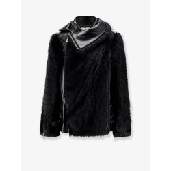 Leather Jacket with synthetic fur inserts