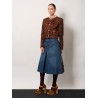 Denim midi skirt