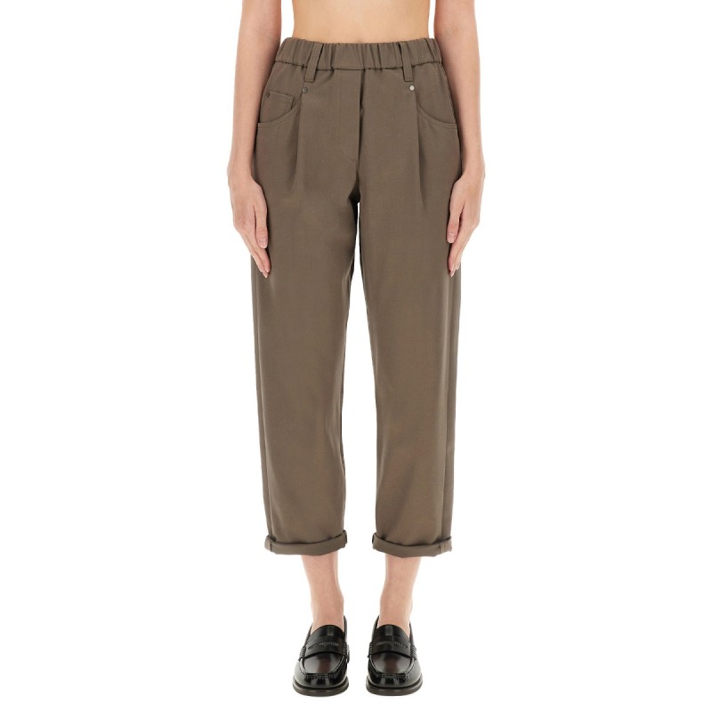 BAGGY PULL-ON PANTS IN COTTON COVER UP