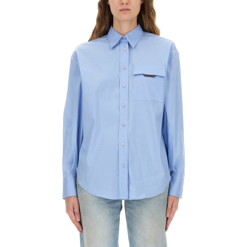 SHIRT WITH "SHINY FLAP DETAIL"