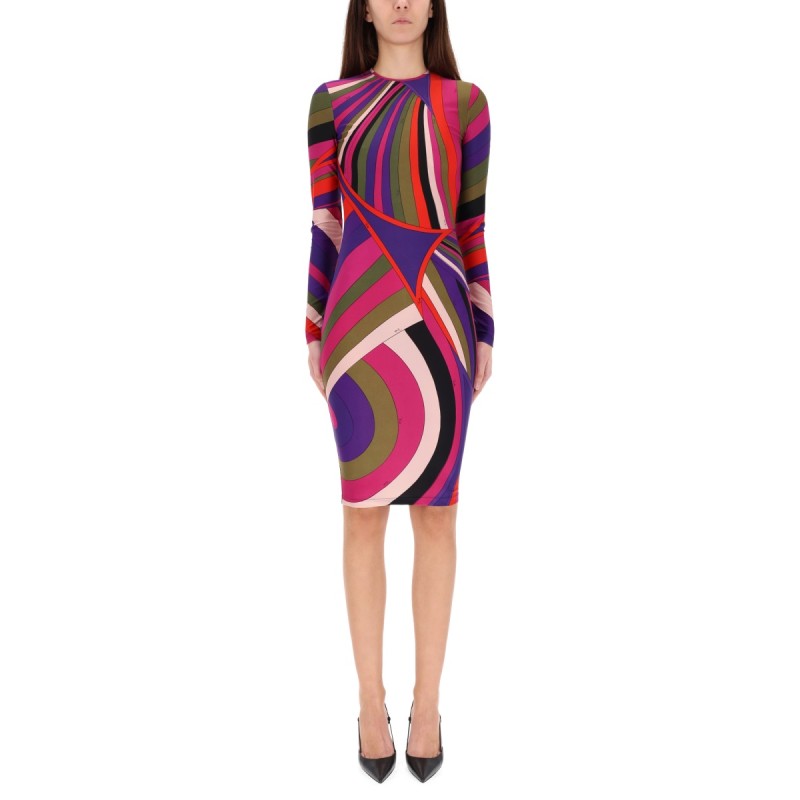 MIDI DRESS WITH "IRIS" PRINT