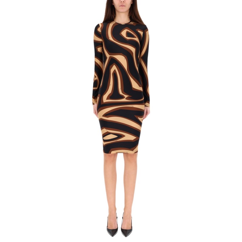 MIDI DRESS WITH "LABYRINTH" PRINT