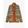 Cardigan with multicolored inlays