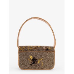 Shoulder bag with all-over bead embroidery