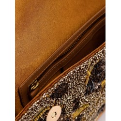 Shoulder bag with all-over bead embroidery