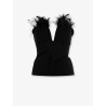 Viscose blend top with feathers profile