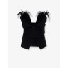 Viscose blend top with feathers profile