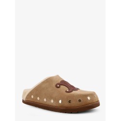 Leather sabot sandal with Triomphe logo
