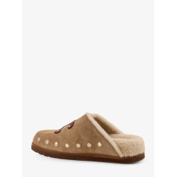 Leather sabot sandal with Triomphe logo