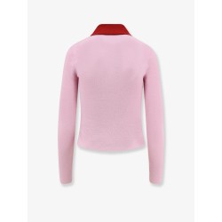 Wool cardigan with contrasting collar