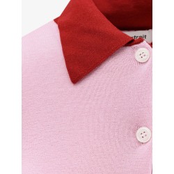 Wool cardigan with contrasting collar