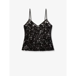 Tulle top with sequins embroidery