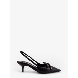 Leather décolleté with logo bow detail