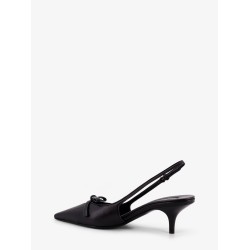 Leather décolleté with logo bow detail