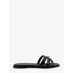 30M leather sandals with metal CD logo