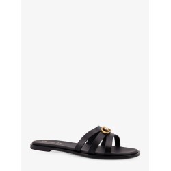 30M leather sandals with metal CD logo