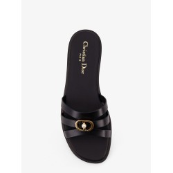 30M leather sandals with metal CD logo