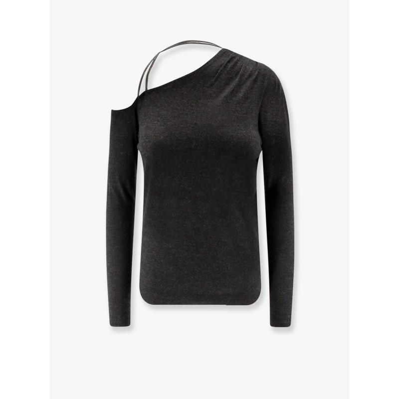 Cashmere and silk blend sweater with Monili detail