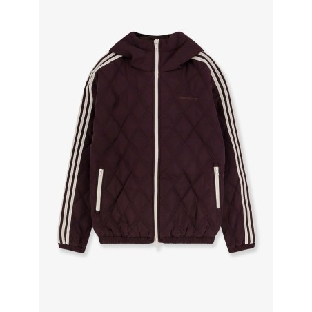 Nylon down jacket with iconic side stripes