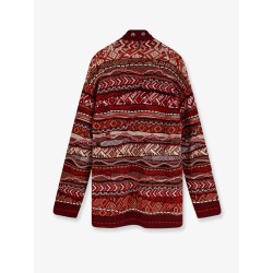 Cardigan with multicolored inlays