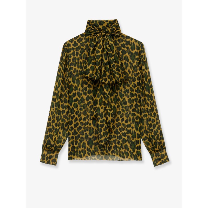 Silk shirt with lavallière neckline